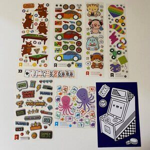 Pipsticks Games Arcade Stickers & Postcard Set